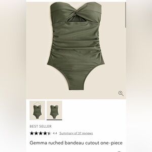 Gemma Ruched Bandeau Cutout One-Piece Swimsuit